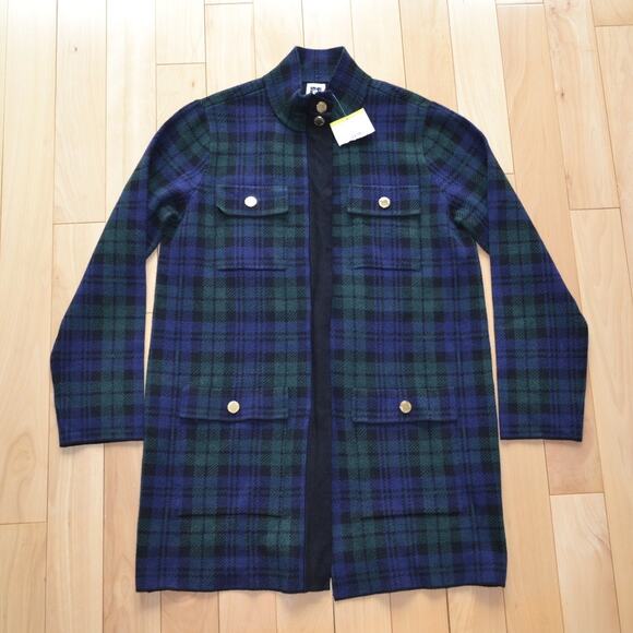 NWT Anne Klein Plaid Tartan Jacket Coat Full Zip Size M - Picture 1 of 5